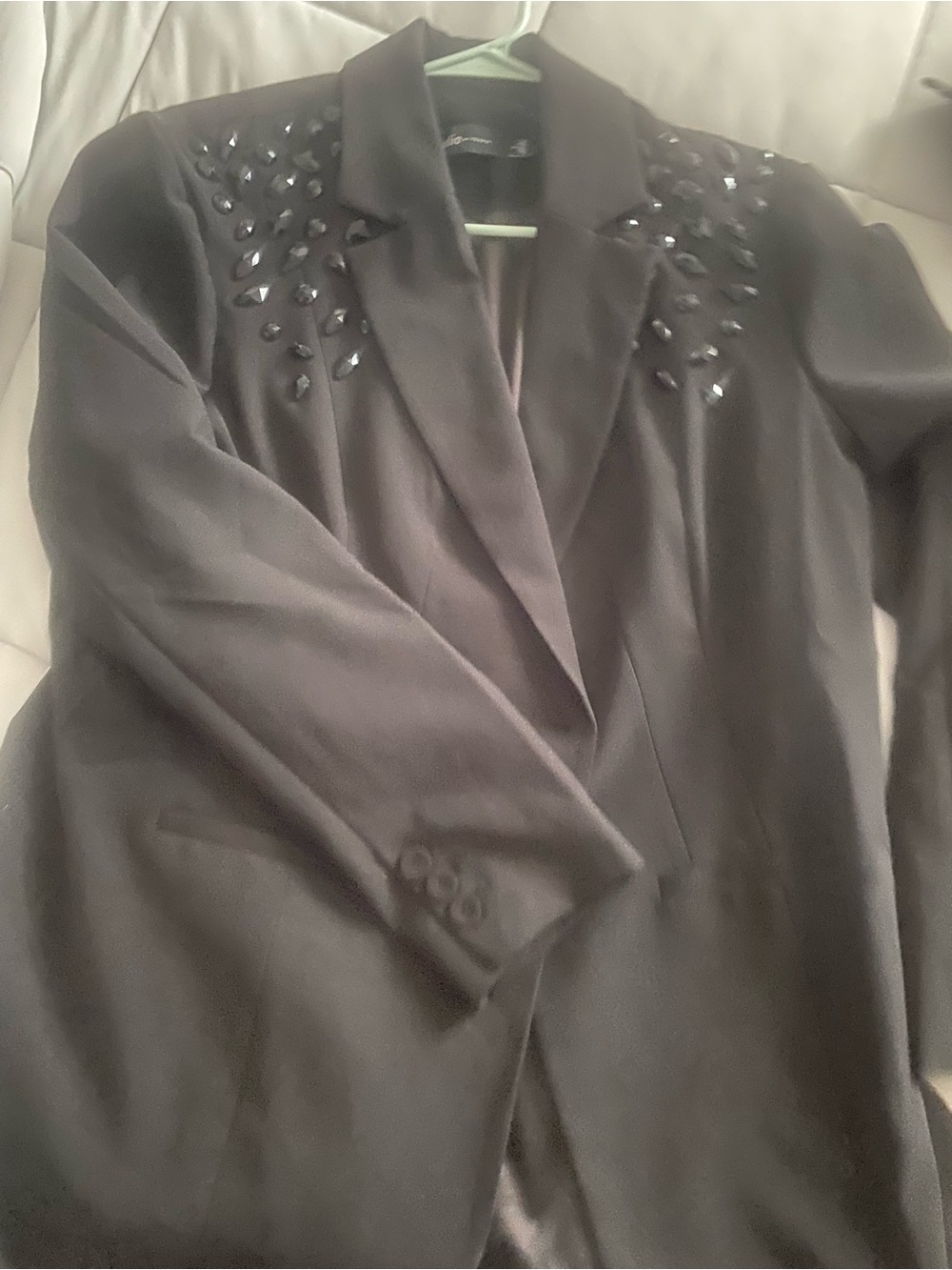 Black Beaded Women's Blazer Jacket